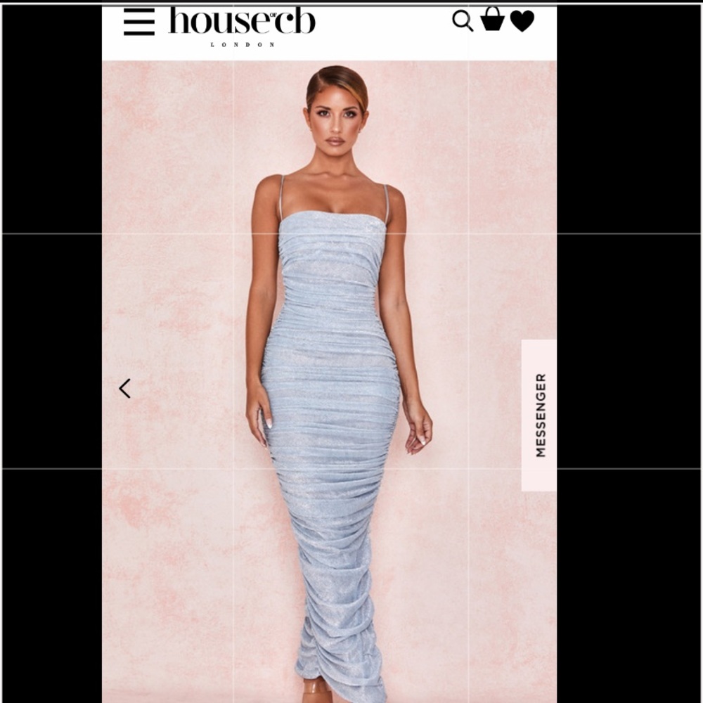 HOUSE OF CB Fornarina Baby Blue Sparkle Dress
